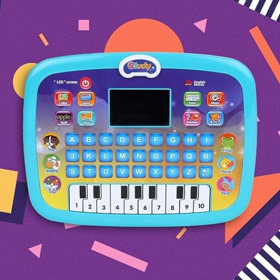 Besite Toys X2020 Educational Computer Piano Display Led Screen, with Music & Buttons, Educational Toy Laptop Learner with Screen for Kids Baby's Boys & Girls