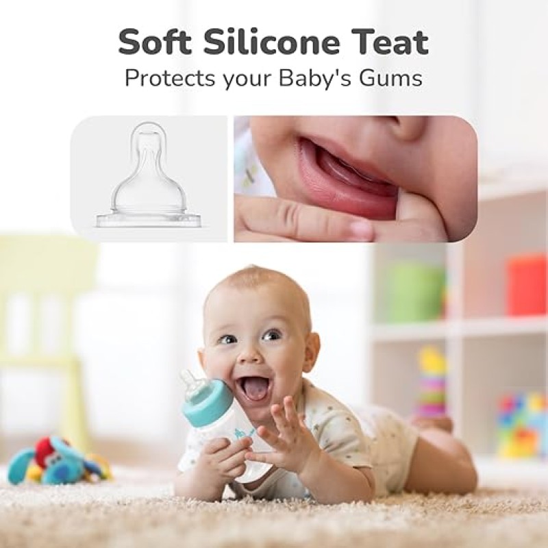 R for Rabbit First Feed 250 ml Baby Feeding PP Bottle with Anti-Colic Wide Neck, BPA Free Soft Silicone Nipple, Milk Feeder for New Born/Infants/Toddler Kids of 6+ Months (Lake Blue) R for Rabbit First Feed 250 ml Baby Feeding PP Bottle with Anti-Colic Wide Neck, BPA Free Soft Silicone Nipple, Milk Feeder for New Born/Infants/Toddler Kids of 6+ Months (Lake Blue)