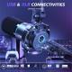 MAONO XLR/USB Dynamic Microphone for Gaming PC, RGB Podcast Mic for YouTube with Software, Mute, Gain Knob, Volume Control, Boom Arm for YouTube Gaming, Singing, Recording, Streaming, PD200XS Black