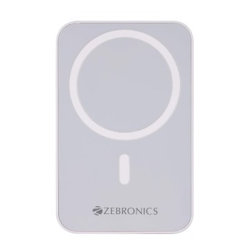 (Refurbished) ZEBRONICS MW63 Wireless Power Bank, 10000 mAh, Super Fast Charging, Magsafe, Outputs - 20W Wired | 15W Wireless, Type C PD, Built in Protections, LED Indicator, Compatible with iPhone -USB Type C