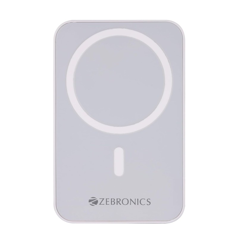 (Refurbished) ZEBRONICS MW63 Wireless Power Bank, 10000 mAh, Super Fast Charging, Magsafe, Outputs - 20W Wired | 15W Wireless, Type C PD, Built in Protections, LED Indicator, Compatible with iPhone -USB Type C