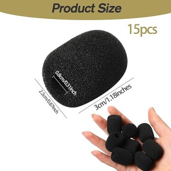 CareFlection Mini Microphone Windscreens Mic Foam Covers for Lapel Lavalier Headset miike, Studio - High Density Protection : Noise pop Filter Black, Pack of 2 pcs (A Type) CareFlection Mini Microphone Windscreens Mic Foam Covers for Lapel Lavalier Headset miike, Studio - High Density Protection : Noise pop Filter Black, Pack of 2 pcs (A Type)