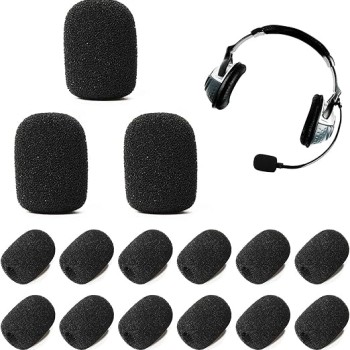 CareFlection Mini Microphone Windscreens Mic Foam Covers for Lapel Lavalier Headset miike, Studio - High Density Protection : Noise pop Filter Black, Pack of 2 pcs (A Type) 