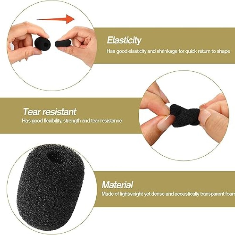 CareFlection Mini Microphone Windscreens Mic Foam Covers for Lapel Lavalier Headset miike, Studio - High Density Protection : Noise pop Filter Black, Pack of 2 pcs (A Type) CareFlection Mini Microphone Windscreens Mic Foam Covers for Lapel Lavalier Headset miike, Studio - High Density Protection : Noise pop Filter Black, Pack of 2 pcs (A Type)
