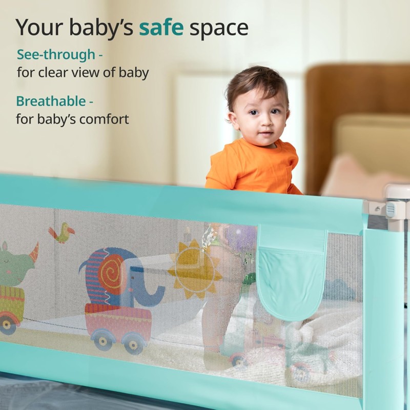 LuvLap Bed Rail Guard for Baby/Kids Safety, 180cm x 72 cm(6ft x 2.3ft), Portable & Foldable, Baby Safety Essential, Adjustable Height, Attractive Cartoon Prints, fits All Bed Sizes (Blue- Printed) LuvLap Bed Rail Guard for Baby/Kids Safety, 180cm x 72 cm(6ft x 2.3ft), Portable & Foldable, Baby Safety Essential, Adjustable Height, Attractive Cartoon Prints, fits All Bed Sizes (Blue- Printed)