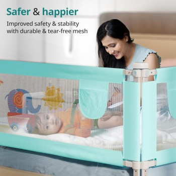 LuvLap Bed Rail Guard for Baby/Kids Safety, 180cm x 72 cm(6ft x 2.3ft), Portable & Foldable, Baby Safety Essential, Adjustable Height, Attractive Cartoon Prints, fits All Bed Sizes (Blue- Printed) LuvLap Bed Rail Guard for Baby/Kids Safety, 180cm x 72 cm(6ft x 2.3ft), Portable & Foldable, Baby Safety Essential, Adjustable Height, Attractive Cartoon Prints, fits All Bed Sizes (Blue- Printed)