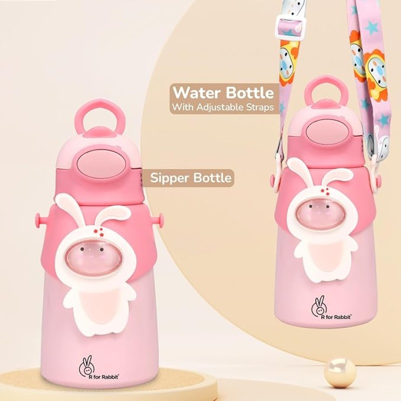R for Rabbit Steebo Zoobie Premium Stainless Steel Water Sipper for Baby, Spill Proof BPA Free Soft Silicone Straw Drinking Sipper for Kids of 12+ Months (550ml, Pink Bunny) R for Rabbit Steebo Zoobie Premium Stainless Steel Water Sipper for Baby, Spill Proof BPA Free Soft Silicone Straw Drinking Sipper for Kids of 12+ Months (550ml, Pink Bunny)