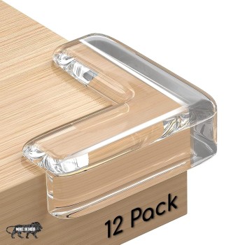 BabyPro (Pack of 12) Silicone Corner Guards, Corner Protector for Sharp Corners of Furniture, Baby Bed Protector, Table Corner and Edge Protector and Soft PVC Transparent Corner Guard