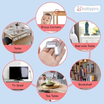 BabyPro (Pack of 12) Silicone Corner Guards, Corner Protector for Sharp Corners of Furniture, Baby Bed Protector, Table Corner and Edge Protector and Soft PVC Transparent Corner Guard BabyPro (Pack of 12) Silicone Corner Guards, Corner Protector for Sharp Corners of Furniture, Baby Bed Protector, Table Corner and Edge Protector and Soft PVC Transparent Corner Guard