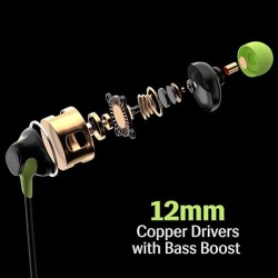 Lava Probuds E1c in Ear Earphone | 12mm Bass Boosted Copper Driver with Pocket Comfy C Type Jack with Wire Protector | Dual Tone Stylish Design | in-Built Mic | IPX4 Water Resistant (Black) Lava Probuds E1c in Ear Earphone | 12mm Bass Boosted Copper Driver with Pocket Comfy C Type Jack with Wire Protector | Dual Tone Stylish Design | in-Built Mic | IPX4 Water Resistant (Black)