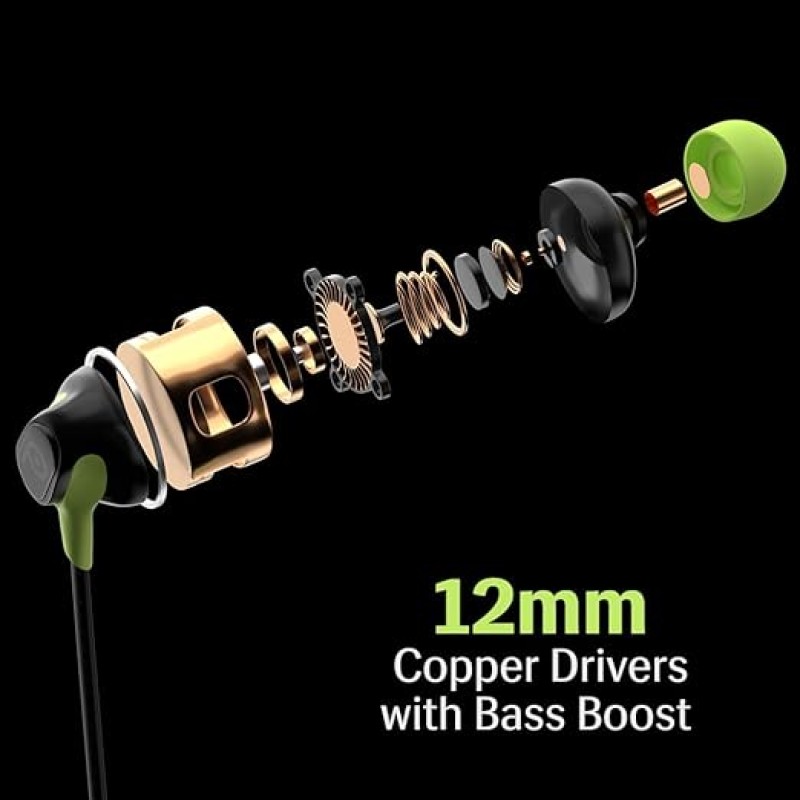 Lava Probuds E1c in Ear Earphone | 12mm Bass Boosted Copper Driver with Pocket Comfy C Type Jack with Wire Protector | Dual Tone Stylish Design | in-Built Mic | IPX4 Water Resistant (Black) Lava Probuds E1c in Ear Earphone | 12mm Bass Boosted Copper Driver with Pocket Comfy C Type Jack with Wire Protector | Dual Tone Stylish Design | in-Built Mic | IPX4 Water Resistant (Black)