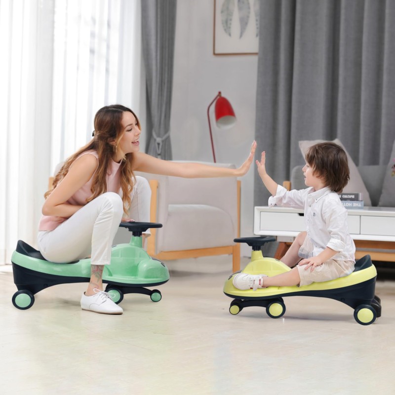 R for Rabbit Iya Iya Zippy Kids Swing Car, Scratch Free PVC Wheels with ABEC7 Bearing, Ride on Magic Toy Car for Kids Suitable for 3+ Years Boys and Girls, Upto 75 Kgs (Sea Green)