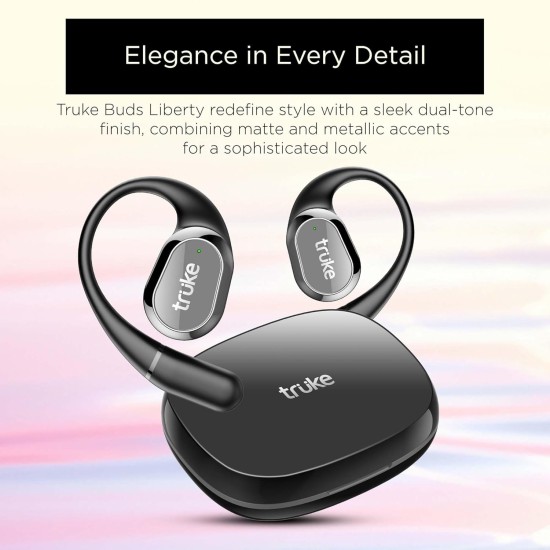 truke Newly Launched Buds Liberty Open Ear Wireless Earbuds with 360Spatial™ Audio Experience, 16mm Beryllium Speaker, 60H Playtime, Quad Mic for Crystal-Clear Calls, Fast Charging, BT5.4