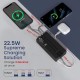 Portronics Luxcell Bind 20k 20000mAh Powerbank with 22.5W Fast Charging, in-Built Type C PD(Input & Output) /8 Pin Cable, LED Indicator, USB-A Mach Output, Compatible with Smartphones,Tablets(Black)