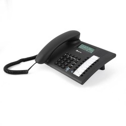 Beetel M90N Corded Landline Phone with 16 Digit LCD Display,FSK/DTMF Compatable Caller N ID,8 Direct One Touch & 10 Two Touch Memory,Volume Control for Speaker Phone,Music On Hold(Antracite), Black