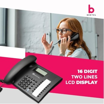 Beetel M90N Corded Landline Phone with 16 Digit LCD Display,FSK/DTMF Compatable Caller N ID,8 Direct One Touch & 10 Two Touch Memory,Volume Control for Speaker Phone,Music On Hold(Antracite), Black Beetel M90N Corded Landline Phone with 16 Digit LCD Display,FSK/DTMF Compatable Caller N ID,8 Direct One Touch & 10 Two Touch Memory,Volume Control for Speaker Phone,Music On Hold(Antracite), Black