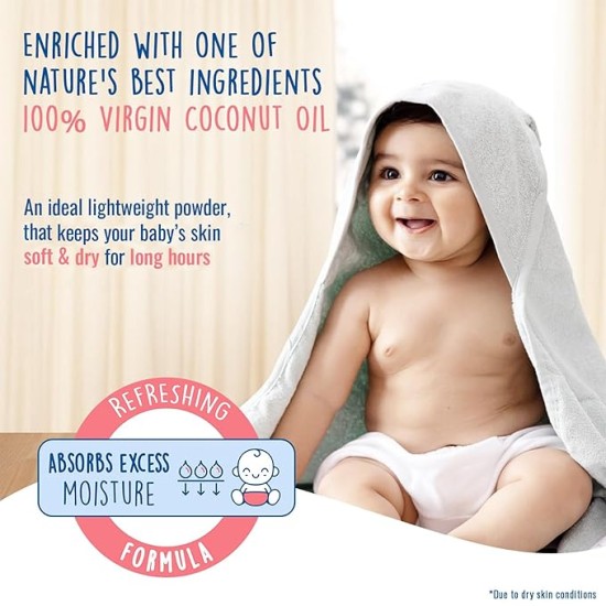 Parachute Advansed Baby Refreshing Powder| Enriched with Virgin Coconut Oil | Refreshes Baby’s Skin| 200 gm