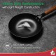 Wonderchef Pre-Seasoned Ferro Light 24cm Cast Iron Fry Pan | 1.4L | Acacia Wooden Handles | Gravity Moulding Technology | No Chemical Coating |10 Year Warranty