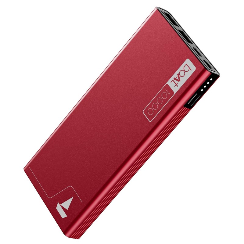 boAt Energyshroom PB300 Powerbank with 10000mAh Battery, 22.5w Fast Charging, USB Type-C Input, 12-Layer Smart IC Protection, LED Indicators and Aluminum Alloy Casing(Martian Red)