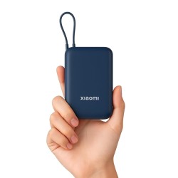 Xiaomi Pocket Power Bank 10000mAh 22.5W with Built-in Cable | Super Fast Charging PD |Smart 12 Layer Protection|Triple Output Ports|Supports Android,Apple, Tablets, Earbuds,Watch(MI Powerbank),Blue