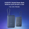Xiaomi Pocket Power Bank 10000mAh 22.5W with Built-in Cable | Super Fast Charging PD |Smart 12 Layer Protection|Triple Output Ports|Supports Android,Apple, Tablets, Earbuds,Watch(MI Powerbank),Blue