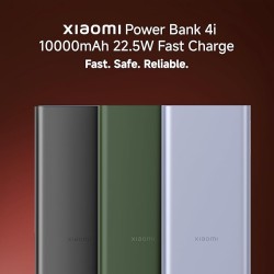 Xiaomi Power Bank 4i 10000mAh 22.5W Fast Charging PD|Smart 12 Layer Protection| Durable Steel Casing |Triple Output Ports|Supports All Phone(MI Power Bank),Purple