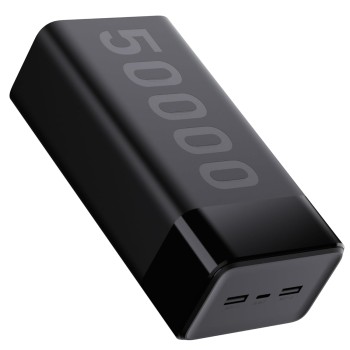 (Refurbished) Ambrane 50000mAh Powerbank, 20W Fast Charging, Triple Output (2 USB & 1 Type C), PD, Quick Charge for iPhone, Android & Other Devices, Made in India + USB Type-C Input (Stylo Max 50k, Black)