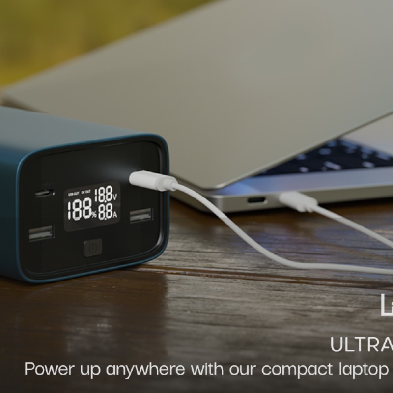 (Refurbished) Lifelong 100W 27000 mAh 4-in-1 Fast Charging Laptop Power Bank with 2 Type C PD Output Ports & 2 USB Output Ports Compatible with Laptop, Android Smartphones, iPhones, iPad, Tablet (Metallic Blue) (Refurbished) Lifelong 100W 27000 mAh 4-in-1 Fast Charging Laptop Power Bank with 2 Type C PD Output Ports & 2 USB Output Ports Compatible with Laptop, Android Smartphones, iPhones, iPad, Tablet (Metallic Blue)
