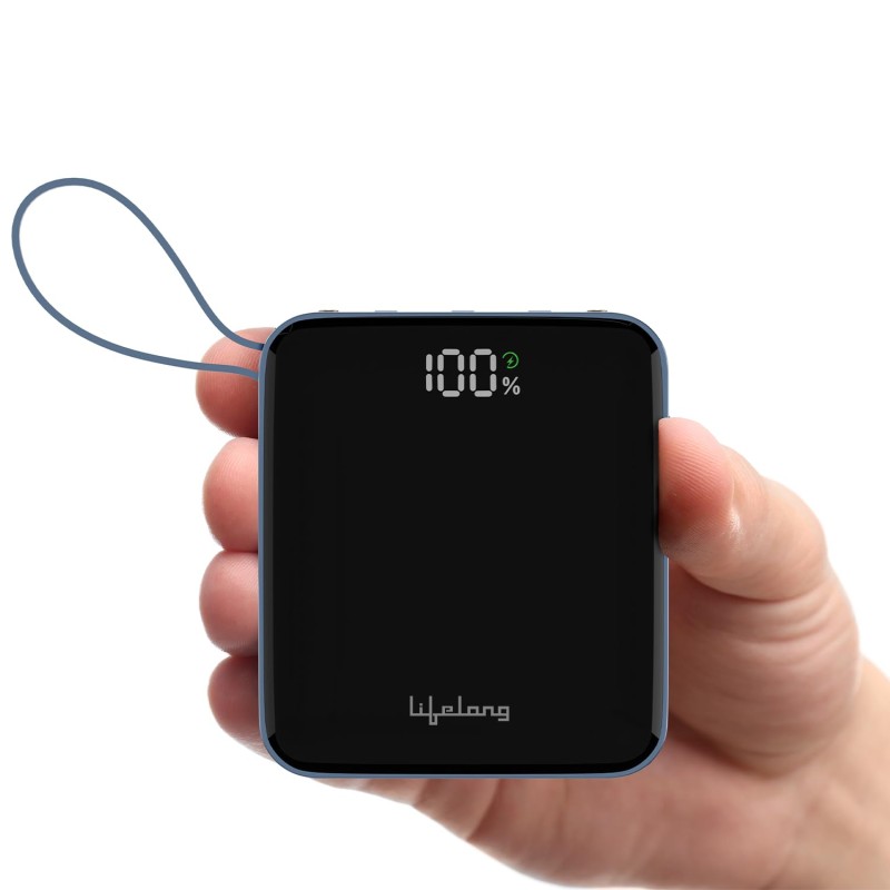 (Refurbished) Lifelong Electronics 10000 mAh Fast | Compact Power Bank | 22.5 W Output, 4 Input/Output Ports, Cable Included | Quick Charge 3.0 | Portable Charger for Mobiles, Earbuds, Speakers & Others (Dark Blue) (Refurbished) Lifelong Electronics 10000 mAh Fast | Compact Power Bank | 22.5 W Output, 4 Input/Output Ports, Cable Included | Quick Charge 3.0 | Portable Charger for Mobiles, Earbuds, Speakers & Others (Dark Blue)