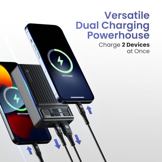 Portronics Luxcell Mini 20K Advanced 20000 mAh Smallest Power Bank with 22.5W Max Output, LED Indicator, Mach USB-A Output, Type C PD Output, Type C Input, Wake Up Button(Black) Portronics Luxcell Mini 20K Advanced 20000 mAh Smallest Power Bank with 22.5W Max Output, LED Indicator, Mach USB-A Output, Type C PD Output, Type C Input, Wake Up Button(Black)