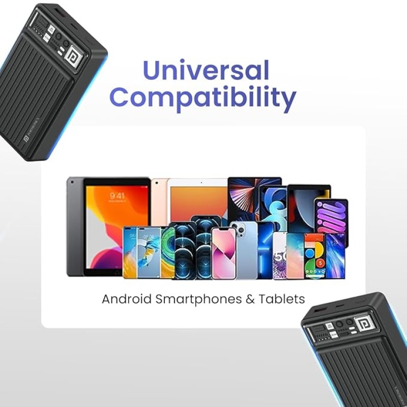 Portronics Luxcell Mini 20K Advanced 20000 mAh Smallest Power Bank with 22.5W Max Output, LED Indicator, Mach USB-A Output, Type C PD Output, Type C Input, Wake Up Button(Black) Portronics Luxcell Mini 20K Advanced 20000 mAh Smallest Power Bank with 22.5W Max Output, LED Indicator, Mach USB-A Output, Type C PD Output, Type C Input, Wake Up Button(Black)