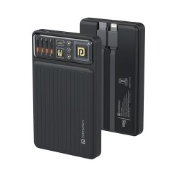 Portronics Luxcell Bind Mini 10k 10000mAh Nano Powerbank with 22.5W Fast Charging, in-Built Type C PD(Input & Output) /8 Pin Cable, LED Indicator, USB-A Mach Output, Compatible with Smartphones