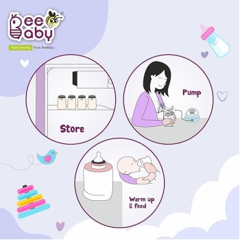 BeeBaby Pump N' Protect Breast Milk Storage Bottles. Pack of 3 Milk Collection Bottles fits Most Wide Neck Breast Pumps. 100% BPA Free. 150ML / 5oz. White BeeBaby Pump N' Protect Breast Milk Storage Bottles. Pack of 3 Milk Collection Bottles fits Most Wide Neck Breast Pumps. 100% BPA Free. 150ML / 5oz. White