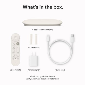 Chromecast with Google TV (4K)- Streaming Stick Entertainment with Voice Search - Watch Movies, Shows, and Live TV in 4K HDR - Snow Chromecast with Google TV (4K)- Streaming Stick Entertainment with Voice Search - Watch Movies, Shows, and Live TV in 4K HDR - Snow