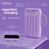 (Refurbished) Lifelong Electronics 20000mAh 22.5W Fast Charging Power Bank | 3 Inputs (1 Built-in USB A Cable + 1 C + 1 Lightning Port) & 6 Outputs (3 Built-in Cables + 1 C + 2 A Port) | Small Pocket Size Powerbank (Refurbished) Lifelong Electronics 20000mAh 22.5W Fast Charging Power Bank | 3 Inputs (1 Built-in USB A Cable + 1 C + 1 Lightning Port) & 6 Outputs (3 Built-in Cables + 1 C + 2 A Port) | Small Pocket Size Powerbank