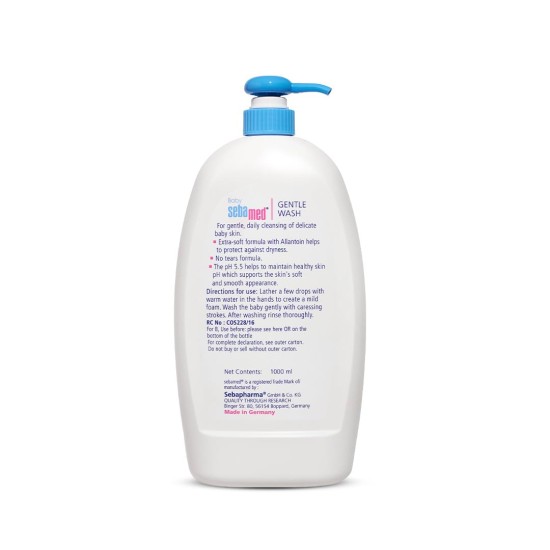 Sebamed Baby Gentle Wash 1000 ml | pH 5.5 | Body Wash | Soap Free | Tear Free