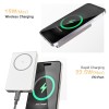 ZEBRONICS 10000 Mah Magsecure Power Bank, Fast USB Type C Charging 15W Wireless & 22.5W Wired, for iPhone 16,15,14,13,12, Android & Other Qi Enabled Devices, Compact Design (MW68, White)