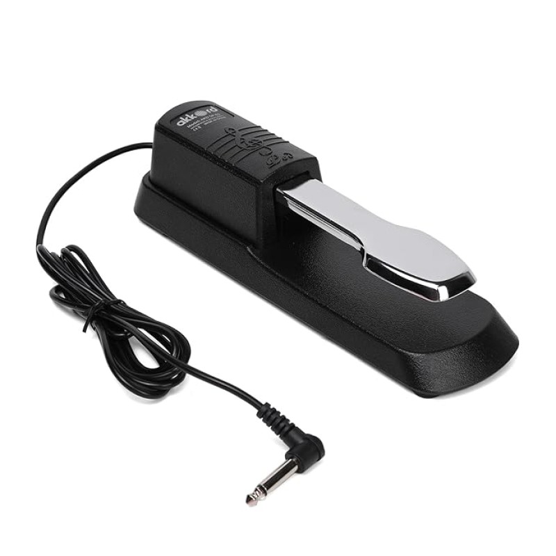 Akkord AKD SP-01 Sustain Pedal for Digital Piano, Electronic Keyboard, MIDI Synthesizer with Polarity Switch and Anti-Slip Pad- Black Akkord AKD SP-01 Sustain Pedal for Digital Piano, Electronic Keyboard, MIDI Synthesizer with Polarity Switch and Anti-Slip Pad- Black
