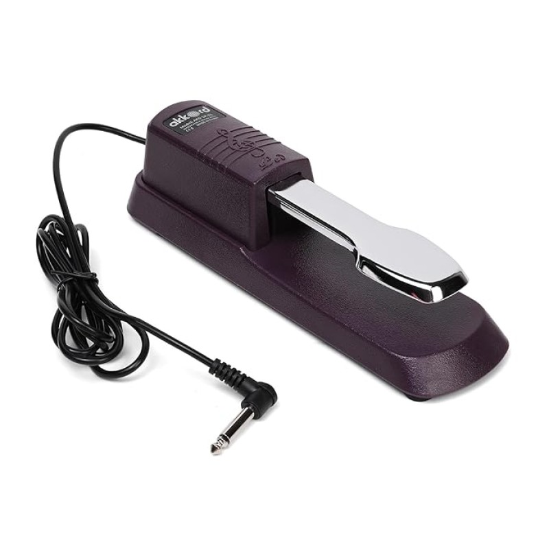 Akkord AKD SP-01 Sustain Pedal for Digital Piano, Electronic Keyboard, MIDI Synthesizer with Polarity Switch and Anti-Slip Pad- Purple Akkord AKD SP-01 Sustain Pedal for Digital Piano, Electronic Keyboard, MIDI Synthesizer with Polarity Switch and Anti-Slip Pad- Purple