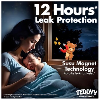 TEDDYY Baby Diapers Pants Easy Small 74 Count (Pack of 1),4-8 kgs, 12 hrs Leak Protection, Anti - Bacterial TEDDYY Baby Diapers Pants Easy Small 74 Count (Pack of 1),4-8 kgs, 12 hrs Leak Protection, Anti - Bacterial