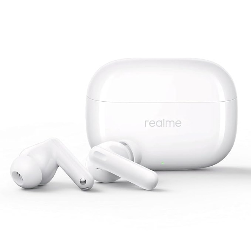 realme Buds T310 Truly Wireless in Ear Earbuds with 46dB Hybrid ANC, 360� Spatial Audio, 12.4mm Dynamic Bass Driver, Upto 40Hrs Battery and Fast Charging (Agile White)