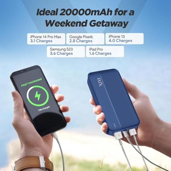 FLiX(Beetel) UltraCharge 20,000mAh QCPD Power Bank,USB C/B Input,Tripple Output 22.5W High-Speed Power Delivery,Compatible to iPhone 14 13 12 11 Samsung S22 S23 Google Pixel7 Oneplus (P25-Blue) FLiX(Beetel) UltraCharge 20,000mAh QCPD Power Bank,USB C/B Input,Tripple Output 22.5W High-Speed Power Delivery,Compatible to iPhone 14 13 12 11 Samsung S22 S23 Google Pixel7 Oneplus (P25-Blue)