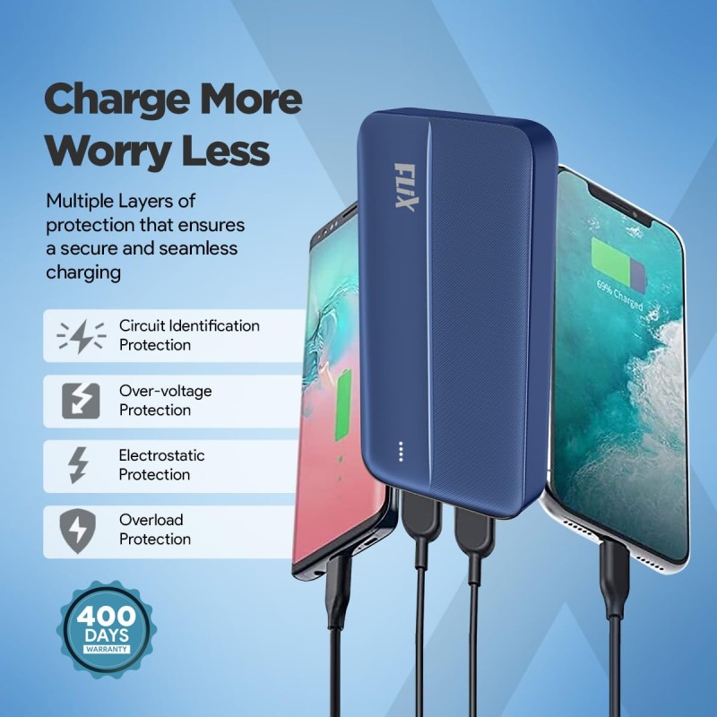 FLiX(Beetel) UltraCharge 20,000mAh QCPD Power Bank,USB C/B Input,Tripple Output 22.5W High-Speed Power Delivery,Compatible to iPhone 14 13 12 11 Samsung S22 S23 Google Pixel7 Oneplus (P25-Blue) FLiX(Beetel) UltraCharge 20,000mAh QCPD Power Bank,USB C/B Input,Tripple Output 22.5W High-Speed Power Delivery,Compatible to iPhone 14 13 12 11 Samsung S22 S23 Google Pixel7 Oneplus (P25-Blue)