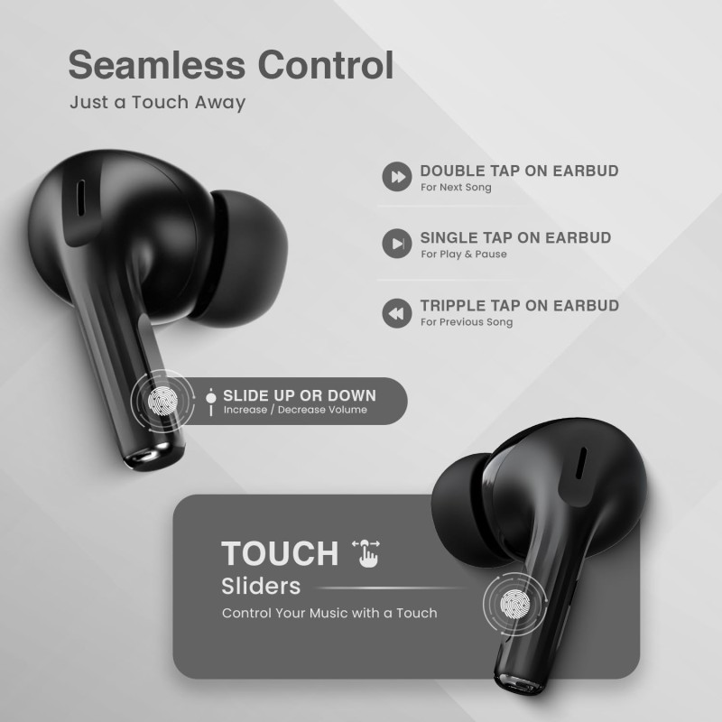 (Refurbished) HAMMER Screen TWS Earbuds Wireless with 13mm Drivers, ANC Ear Buds 32dB, up to 50H Playtime TWS Ear Buds, Type-C Fast Charging, BT v5.4, TWS with ANC Transparency & EQ Mode (Black) (Refurbished) HAMMER Screen TWS Earbuds Wireless with 13mm Drivers, ANC Ear Buds 32dB, up to 50H Playtime TWS Ear Buds, Type-C Fast Charging, BT v5.4, TWS with ANC Transparency & EQ Mode (Black)