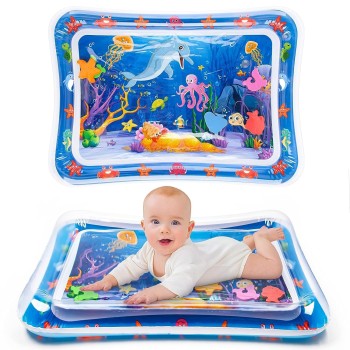 FIGMENT Tummy Time Water Play Mat for Babies 3�24 Months, Premium Baby Toy for Muscle Development, Sensory Activity Mat for Infants, Leakproof & Portable (Water Mat)