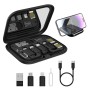 (Refurbished) Portronics Snapcase 60W Multifunctional Fast Charging Data Cable Kit, Conversion Set USB A & Type C to Male Micro/Type C/Lightning,Data Transfer,Sim Storage,Sim Eject Pin,Pocket Mirror,Phone Holder