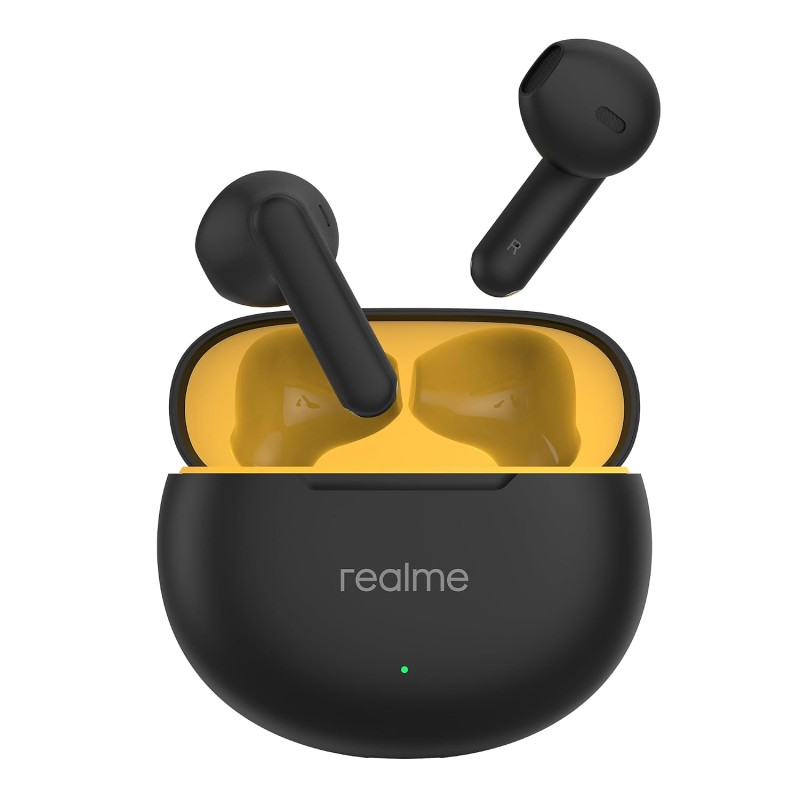 (Refurbished) realme Buds T01 Truly Wireless in Ear Earbuds with AI ENC for Calls, 13mm Dynamic Driver, Upto 28Hrs Battery,88mm Latency,Bluetooth V5.4 & Google Fast Pair (Black) (Refurbished) realme Buds T01 Truly Wireless in Ear Earbuds with AI ENC for Calls, 13mm Dynamic Driver, Upto 28Hrs Battery,88mm Latency,Bluetooth V5.4 & Google Fast Pair (Black)