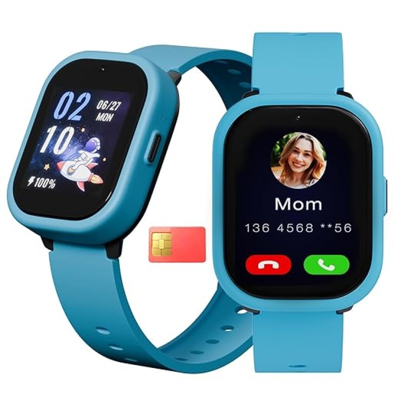 Vibez Smart Watch for Kids � SIM Card, 4G Voice Calling, GPS Location Tracker, Voice Chat, Video Call, Geo-Fencing, SOS Emergency, Health Monitoring Baby Smartwatch & Parental Control (Miracle, Blue) Vibez Smart Watch for Kids � SIM Card, 4G Voice Calling, GPS Location Tracker, Voice Chat, Video Call, Geo-Fencing, SOS Emergency, Health Monitoring Baby Smartwatch & Parental Control (Miracle, Blue)