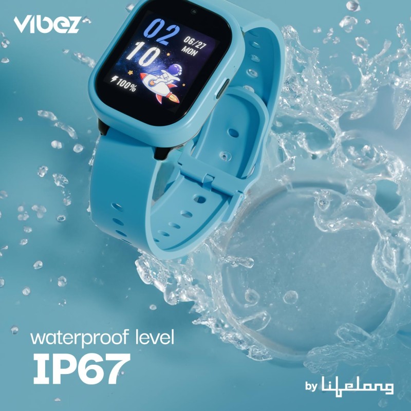 Vibez Smart Watch for Kids � SIM Card, 4G Voice Calling, GPS Location Tracker, Voice Chat, Video Call, Geo-Fencing, SOS Emergency, Health Monitoring Baby Smartwatch & Parental Control (Miracle, Blue) Vibez Smart Watch for Kids � SIM Card, 4G Voice Calling, GPS Location Tracker, Voice Chat, Video Call, Geo-Fencing, SOS Emergency, Health Monitoring Baby Smartwatch & Parental Control (Miracle, Blue)