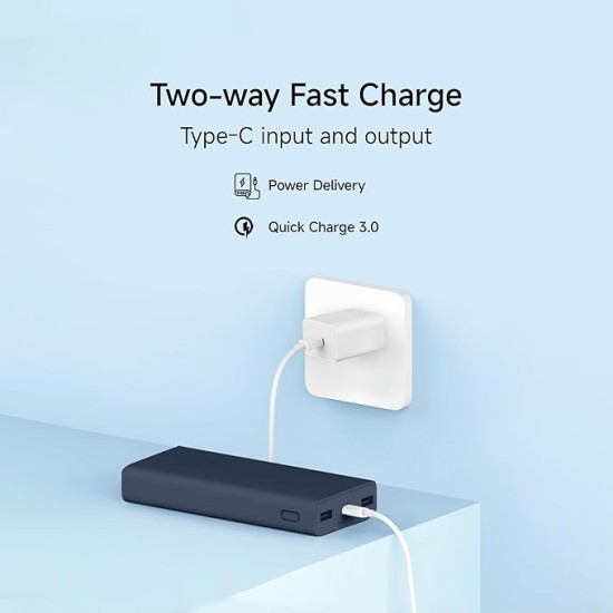 Xiaomi Power Bank 4i 20000mAh 33W Super Fast Charging PD |Smart 12 Layer Protection|Type C Input & Output|Triple Output Ports|Supports Android,Apple, Tablets, Earbuds,Watch(MI Powerbank),Blue Xiaomi Power Bank 4i 20000mAh 33W Super Fast Charging PD |Smart 12 Layer Protection|Type C Input & Output|Triple Output Ports|Supports Android,Apple, Tablets, Earbuds,Watch(MI Powerbank),Blue